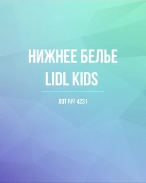Купить Нижнее белье LIDL Kids#5 кг, ЛОТ №4231 оптом в Кирове и Кировской области